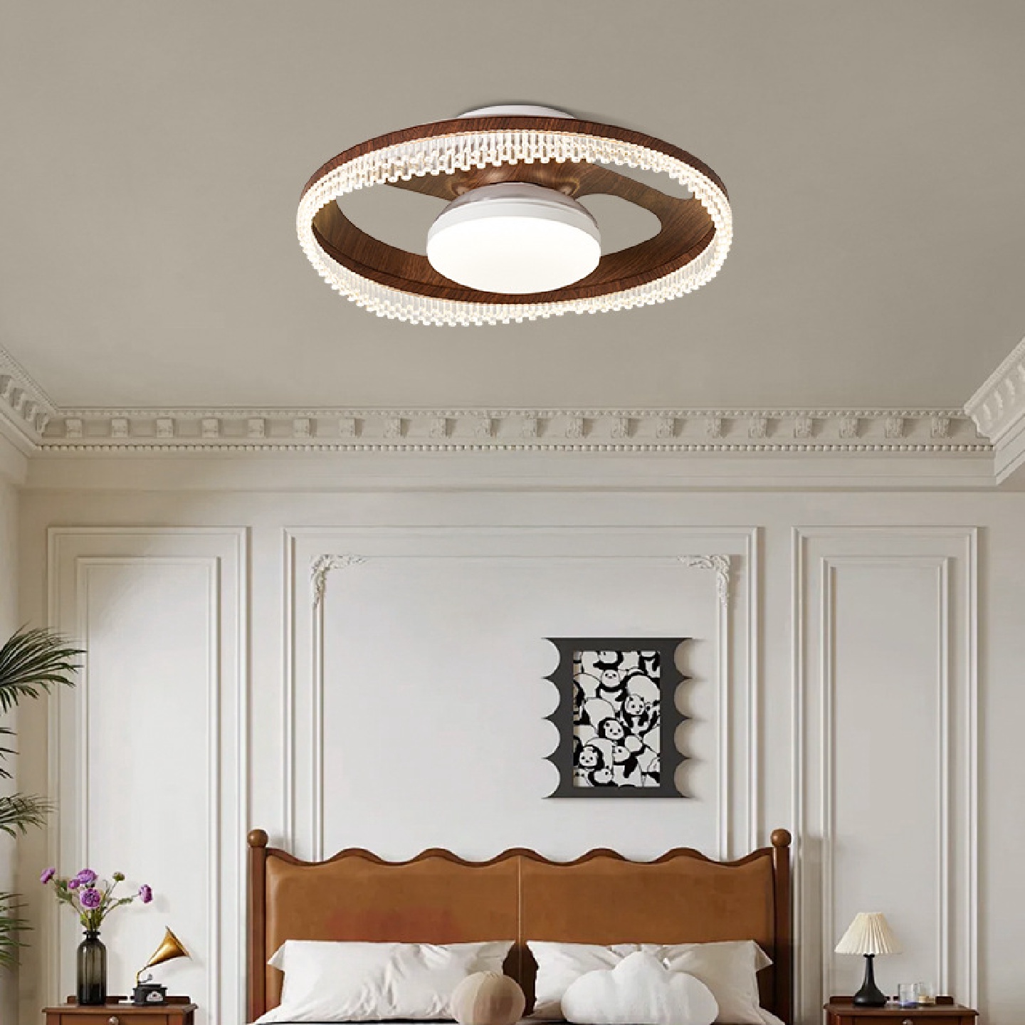 防直吹无叶风扇灯主卧室吸顶灯2025新款儿童房间餐厅隐形吊扇电扇