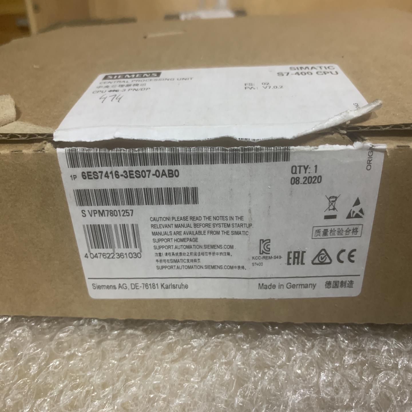 416-3ES07-0AB0空盒子一个，年份202询价