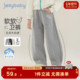 7A抗菌 百搭童装 女童休闲卫衣裤 春季 休闲长裤 春款 宽松儿童阔腿裤