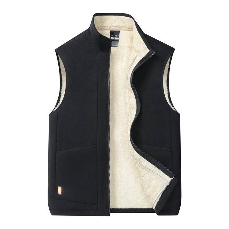 跨境秋冬羊羔绒马甲男士保暖背心休闲立领加绒无袖双面绒马夹外套,男装,常规马甲,淘宝优惠券,粉丝福利购,淘宝优惠卷