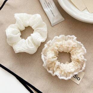 赵露思同款 蕾丝花边大肠发圈女丸子头发绳高弹力甜美头绳气质发饰