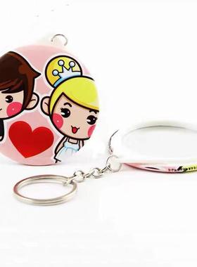 马口铁镜子钥匙扣材料马口铁镜子钥匙链挂件空白耗材100套