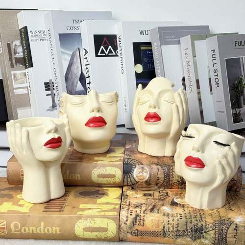 跨境Women's Head Shape BohoFeminist Decoration化妆刷收纳筒