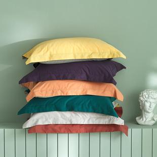 更细腻全棉磨毛纯棉加厚简约枕套枕头套枕芯套秋冬单人一对 北欧