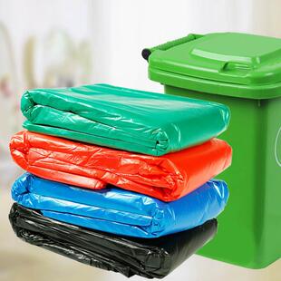 240升特大加厚环卫垃圾分类桶袋厨余 余商用物业彩绿色平口兴和兴