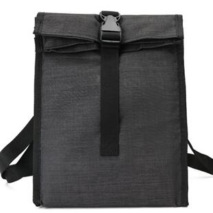 男子午餐盒袋斜身绝缘袋男孩黑色铝箔午餐袋午餐袋挎包与大米背包