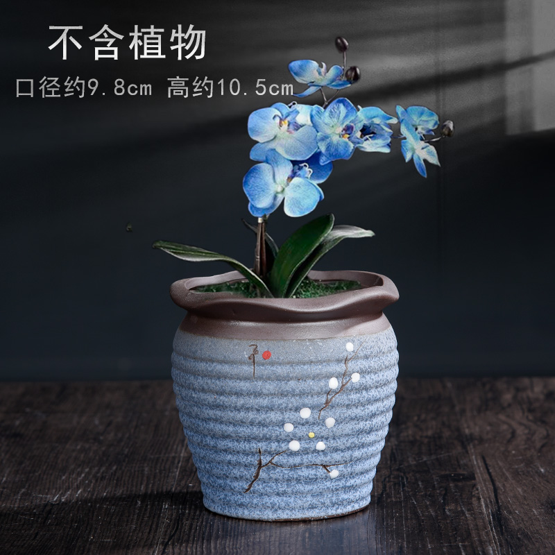 紫砂花瓣多肉植物陶瓷花盆老桩文竹小榕树蝴蝶兰复古手绘盆栽肉肉