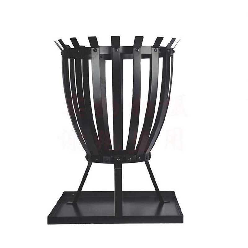 篝火晚会大火盆户外烧烤炉庭院木炭取暖炉铸铁柴火炉木柴架炭火盆