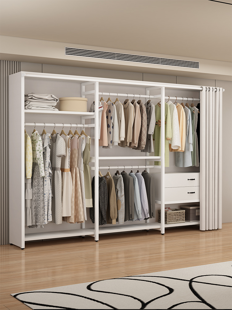 开放式衣架落地组合衣柜金属卧室收纳挂衣架家用步入式衣帽间架子
