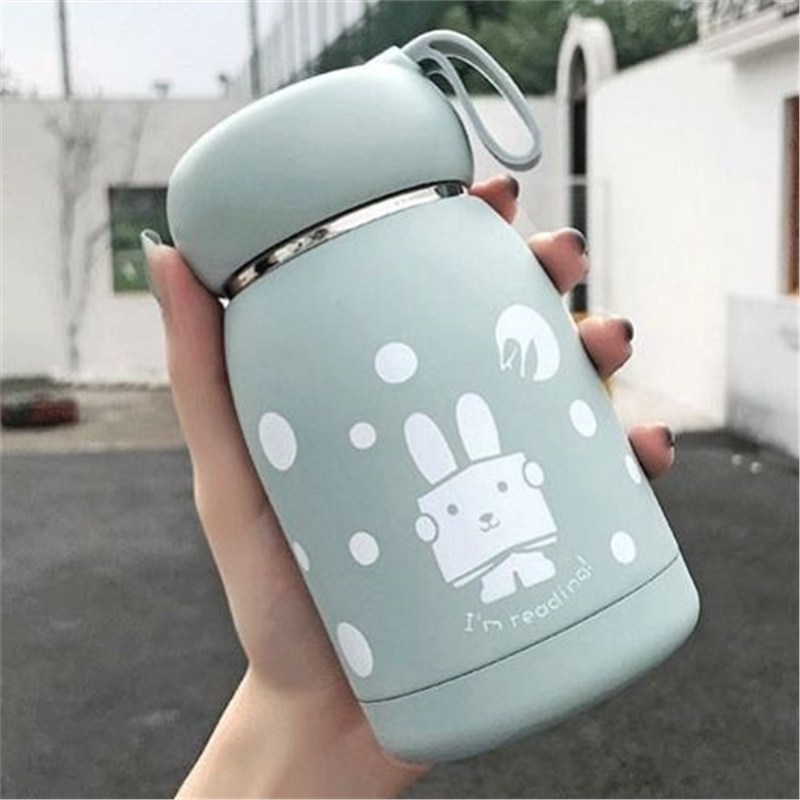 不锈钢迷你水杯防摔上班族女式可爱兔子茶杯创意便携杯防烫保温杯