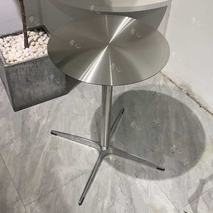 不锈钢小圆桌方桌网红甜品奶茶店咖啡桌椅餐桌圆阳台铁艺洽谈茶几