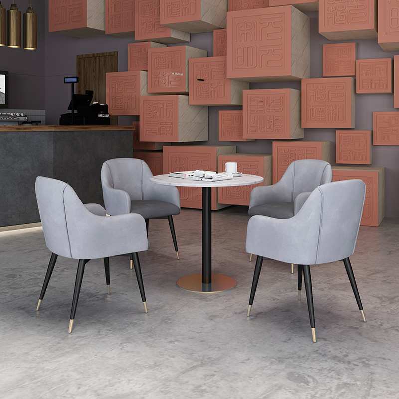 现代简约咖啡厅甜品店奶茶店桌椅组合休闲接待会客洽谈桌椅小圆桌