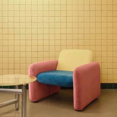 意式简约沙发圆桌会议室洽谈单人沙发椅酒店大堂贵宾室接待沙发