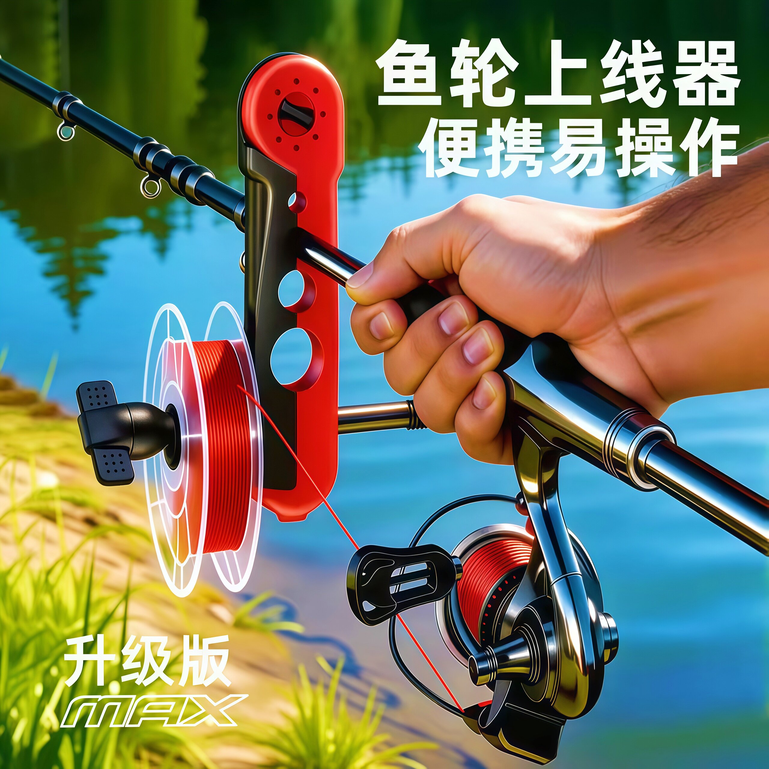 路亚竿鱼轮上线器通用便携绕线器