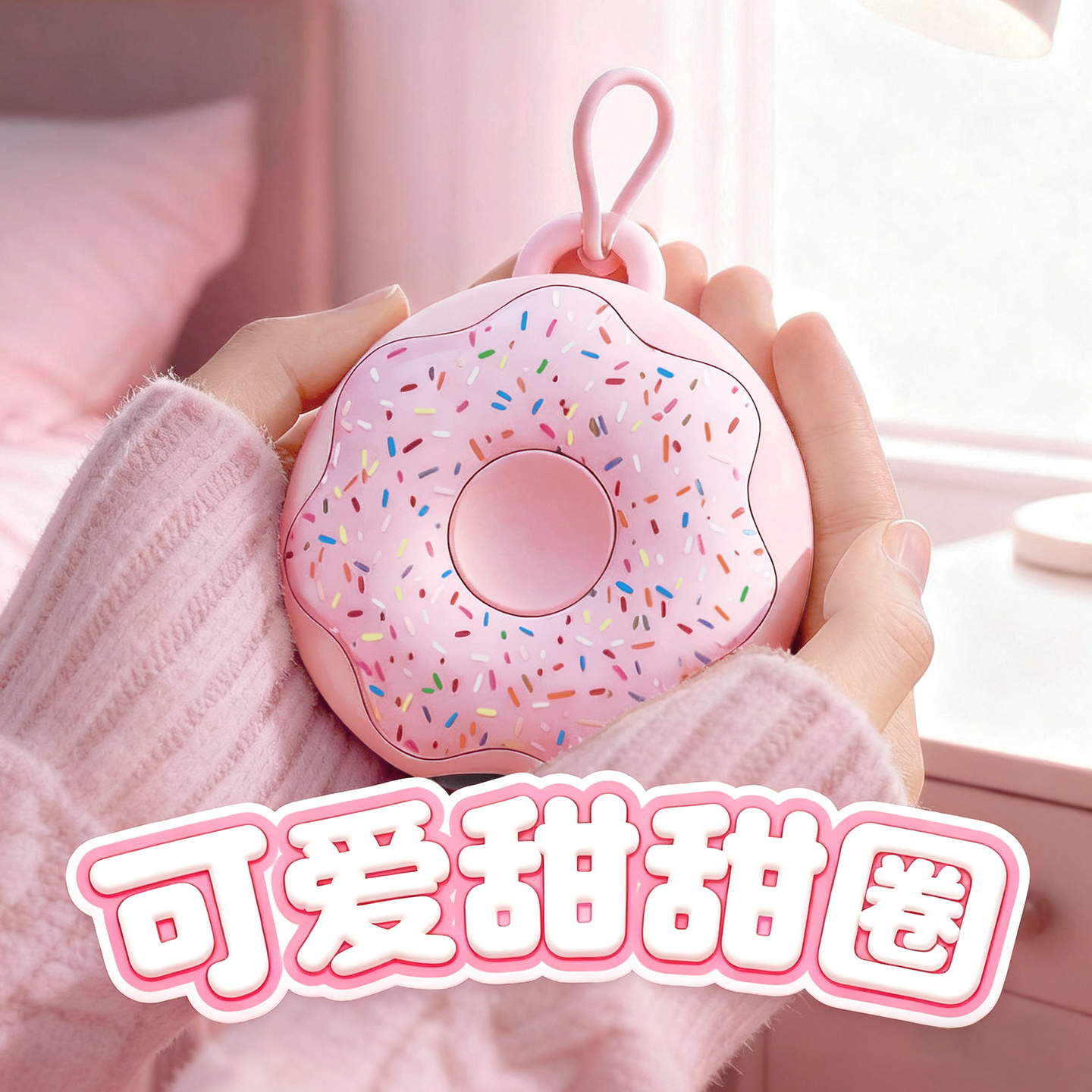 【甜甜圈】新品粉粉暖手宝3C认证