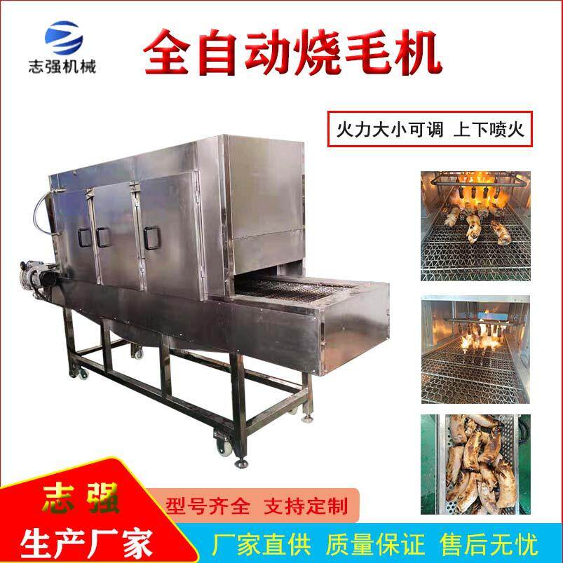 猪脚羊蹄液化气喷毛设备家禽烧毛机商用连续猪蹄带皮五花肉烧毛机