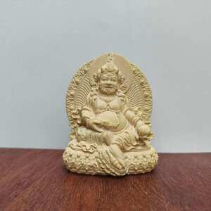 天然原色黄杨木雕藏佛神像黄财神人物实木摆件家居密教护法工艺品