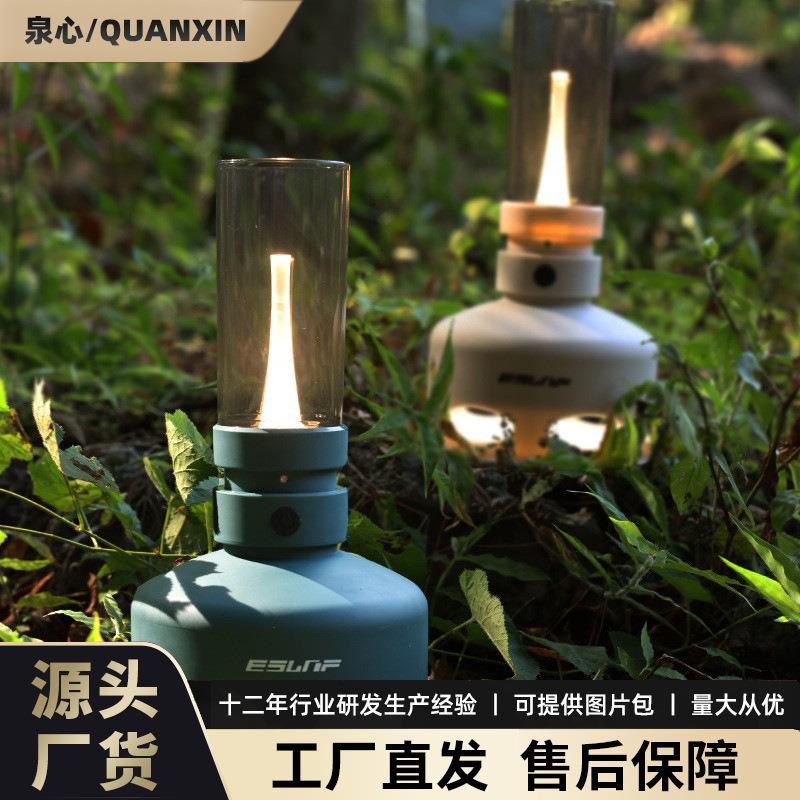 复古LED煤油灯夜灯台灯床头灯装饰氛围灯户外野营创意桌灯露营灯