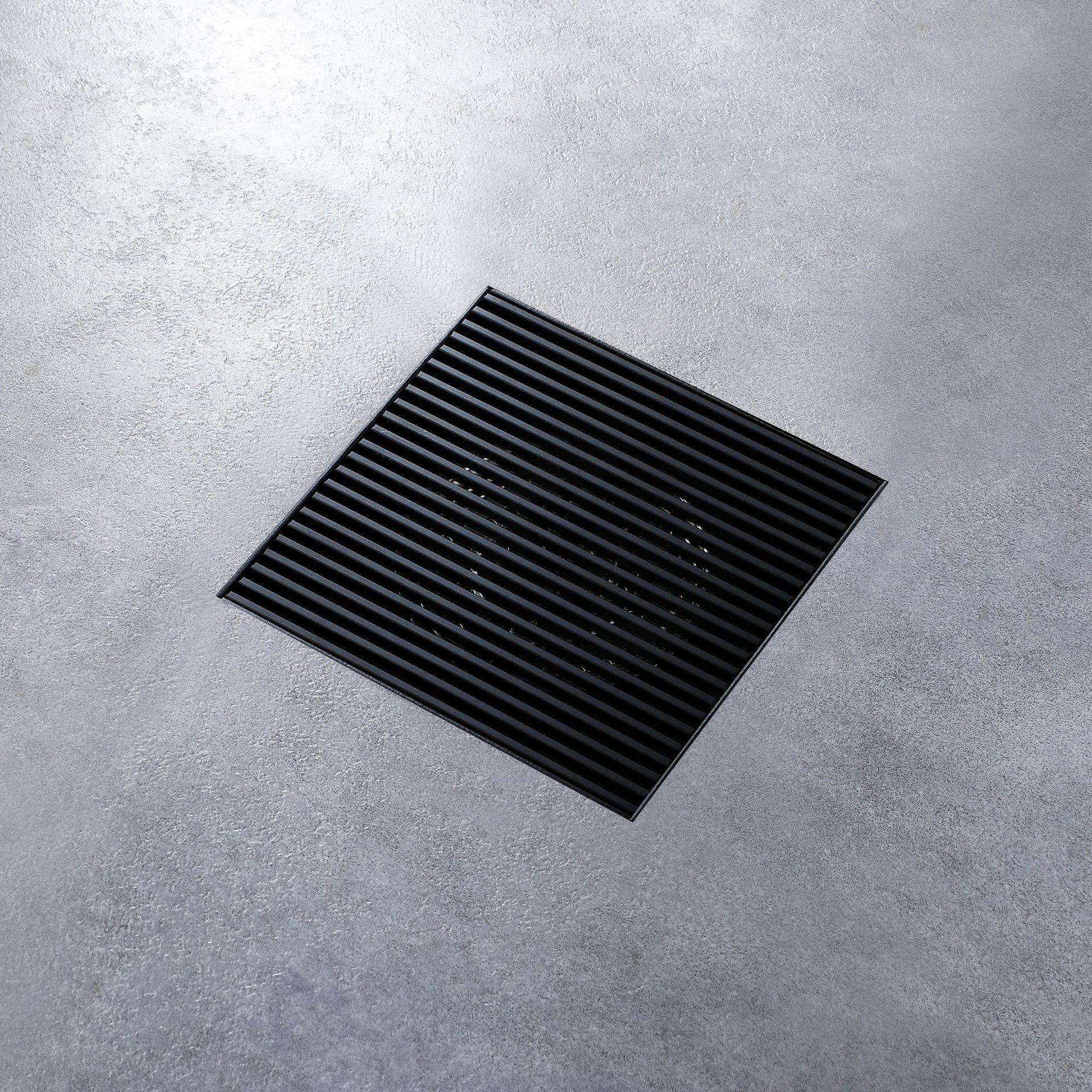 HIDEEP150*150mm黑色不锈钢地漏阳台浴室卫生间防臭地漏大排量