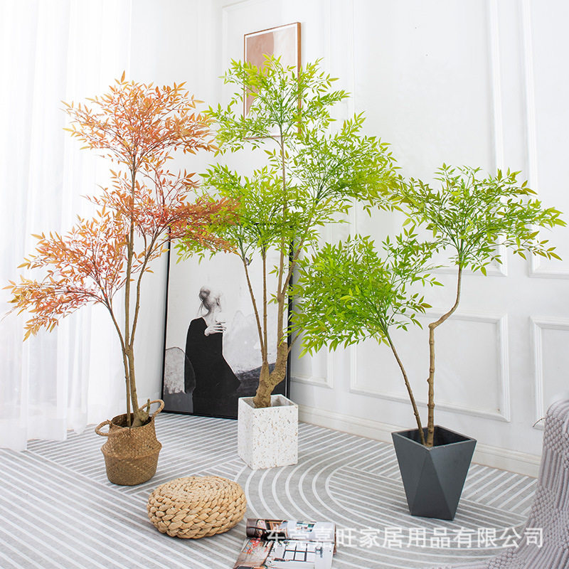 欧式风仿真植物南天竹仿真盆栽仿生绿植盆景假树造景客厅落地花艺,家居饰品,仿真植物盆景,淘宝优惠券,粉丝福利购,淘宝优惠卷