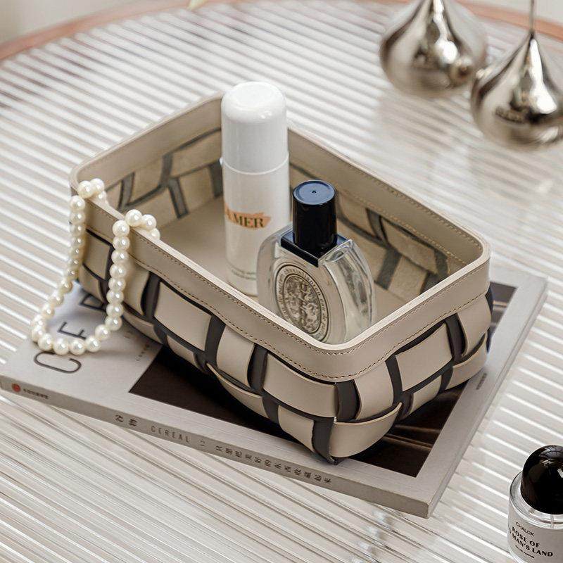 高档编织收纳盒客厅茶几遥控器收纳篮卧室桌面化妆品首饰收纳盒,收纳整理,桌面收纳盒,淘宝优惠券,粉丝福利购,淘宝优惠卷