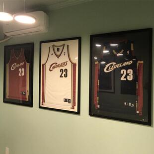 定制实木高端球衣展示相框装裱签名足球篮球衣服收藏挂墙画 画框