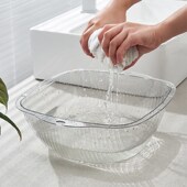 bdo轻奢透明方形洗脸盆精致女生家用双耳脸盆 塑料小盆子塑料盆