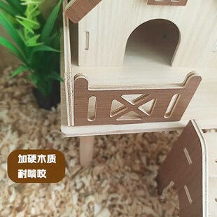 金丝熊造景平台仓鼠木屋躲避小屋窝木质房子笼子躲避睡房耐咬玩具