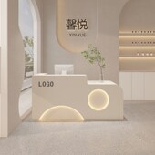 收银台小型烤漆服装 吧台轻奢高级感理发店店铺前台接待柜台 店女装