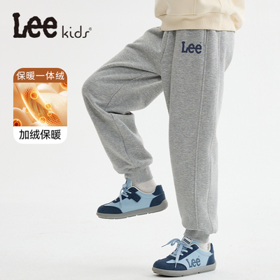 LeeKids童装女童加绒裤子秋冬中大童一体绒长裤儿童冬季加厚卫裤