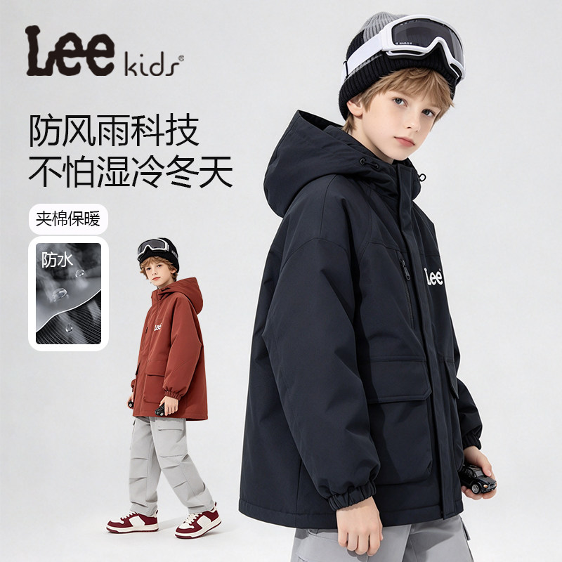 LeeKids童装男童工装棉服冬季中大童防风夹棉外套儿童冬装运动服