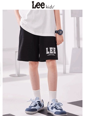 LeeKids童装男童裤子夏薄款2025新款儿童黑色五分裤男孩休闲夏裤