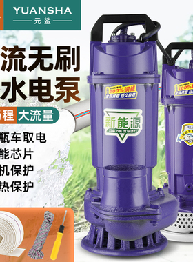 直流无刷智能潜水泵48V60V72伏通用电瓶车农用高扬程大流量抽水机