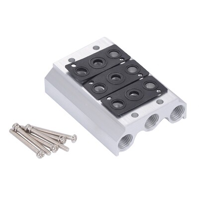 亚德客型汇流板电磁阀底座4V210-08汇流排100M200M300M气动集成块