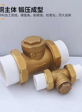 白色热熔管道铜逆流阀单方阀门202532405063铜止回止水阀4分2寸