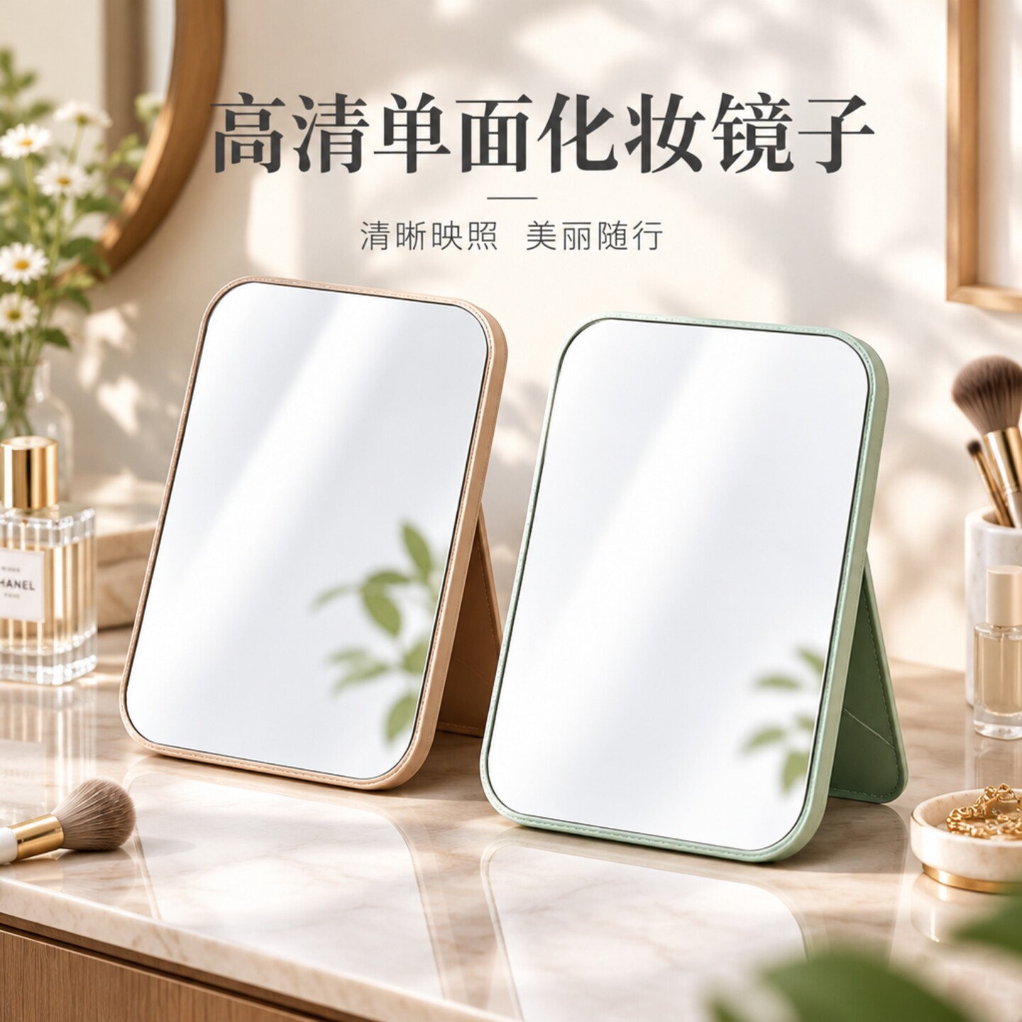 便携折叠高清台式化妆镜