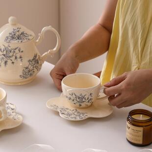 蔚蓝欧式陶瓷茶具套装家用高级感杯碟套装茶杯茶壶礼盒装精致颜值