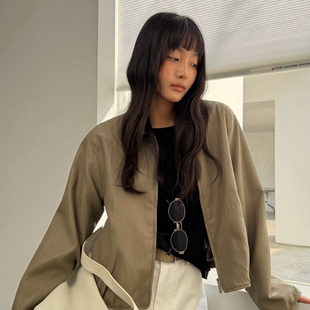 BEFORE SUNSET 日落/周末-2026春上新复古休闲短款皮衣外套皮衣