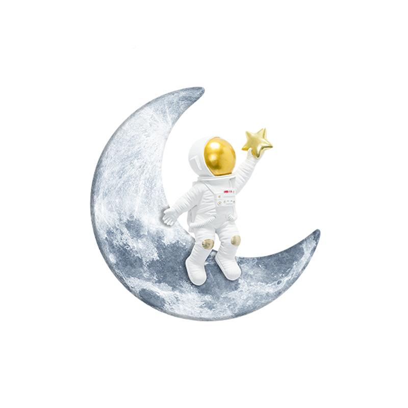 DB2017月摘星卧室童房装儿饰画现代墙床登头背景壁氛围灯宇航员卡