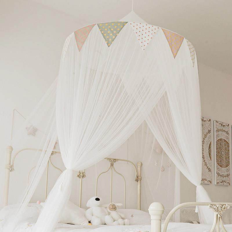 蚊帐圆形吸顶ins儿童房公主房少女家用1.5/1.8米免安装可拆洗床幔