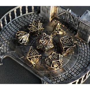 青铜金属镂空风铃音骰子套装COC桌游跑团克苏鲁20面色子博德之门
