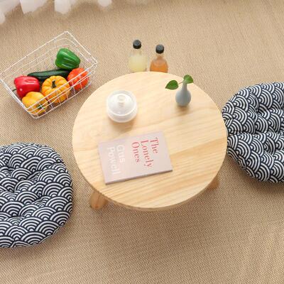 日式北欧飘窗台小茶几实木桌圆形矮桌榻榻米小桌子茶桌阳台炕几