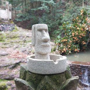 覆活节岛巨人像烟灰缸创意个性石像雕塑工艺礼品摆饰家用客厅桌面