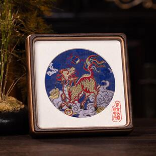 南京云锦研究所博物馆麒麟玉书摆件非遗工艺礼品摆饰送学生送老师