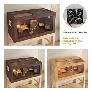 仓鼠笼子宠物饲养箱迷你鸡网红鹌鹑宠物养殖专用箱木质金丝熊笼子