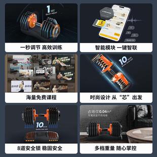 HEAD海德可调节哑铃男士健身家用大重量纯钢套装力量锻炼训练器材