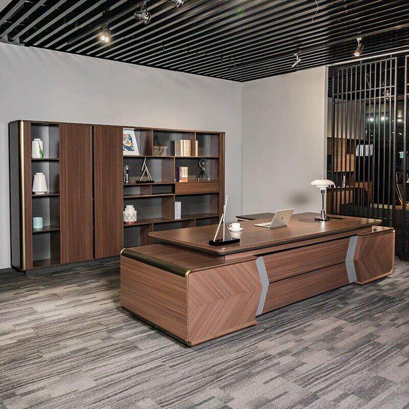 轻奢老板办公桌椅组合简约现代办公室总裁桌高端经理主管桌大班台