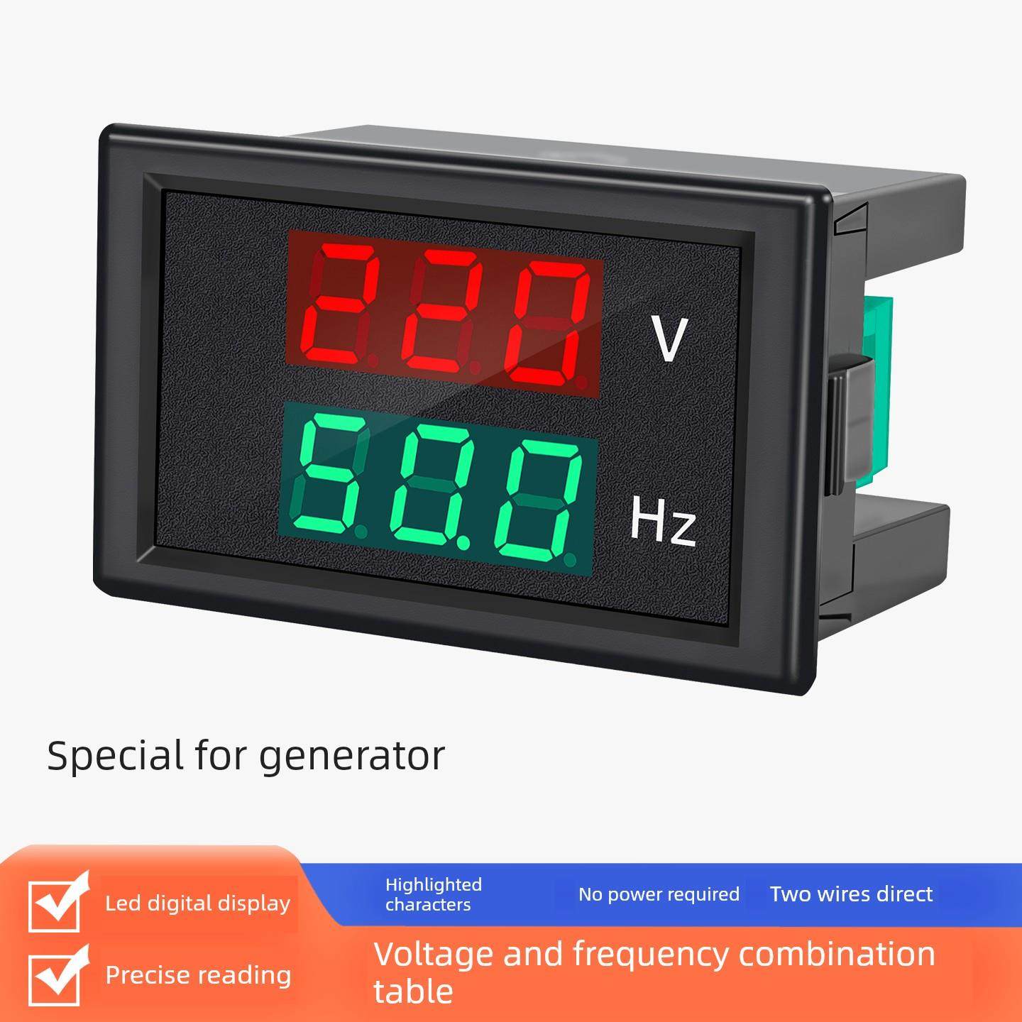 发电机数显电压频率计交流单相220V三相380V50Hz测试仪Dl85-2080A