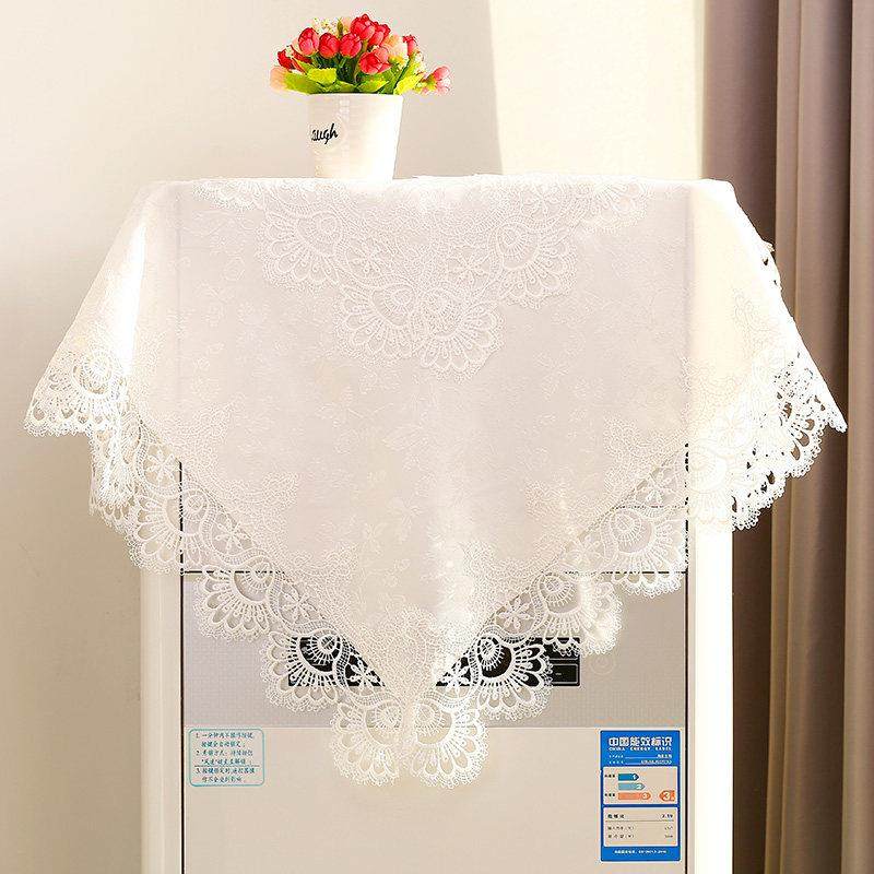 方形空调立式空调盖巾柜式防尘罩蕾丝绣花布艺圆形空调罩开机不取