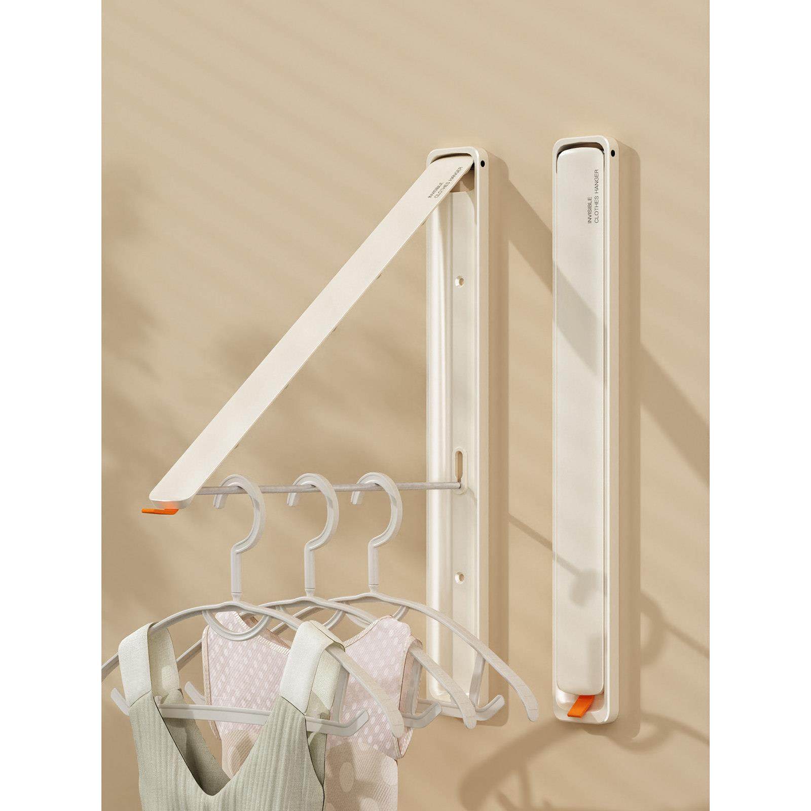 阳台隐形折叠晾衣架壁挂式墙上免打孔窗户阳台简易挂架飘窗挂衣杆,家装主材,伸缩晾衣架,淘宝优惠券,粉丝福利购,淘宝优惠卷